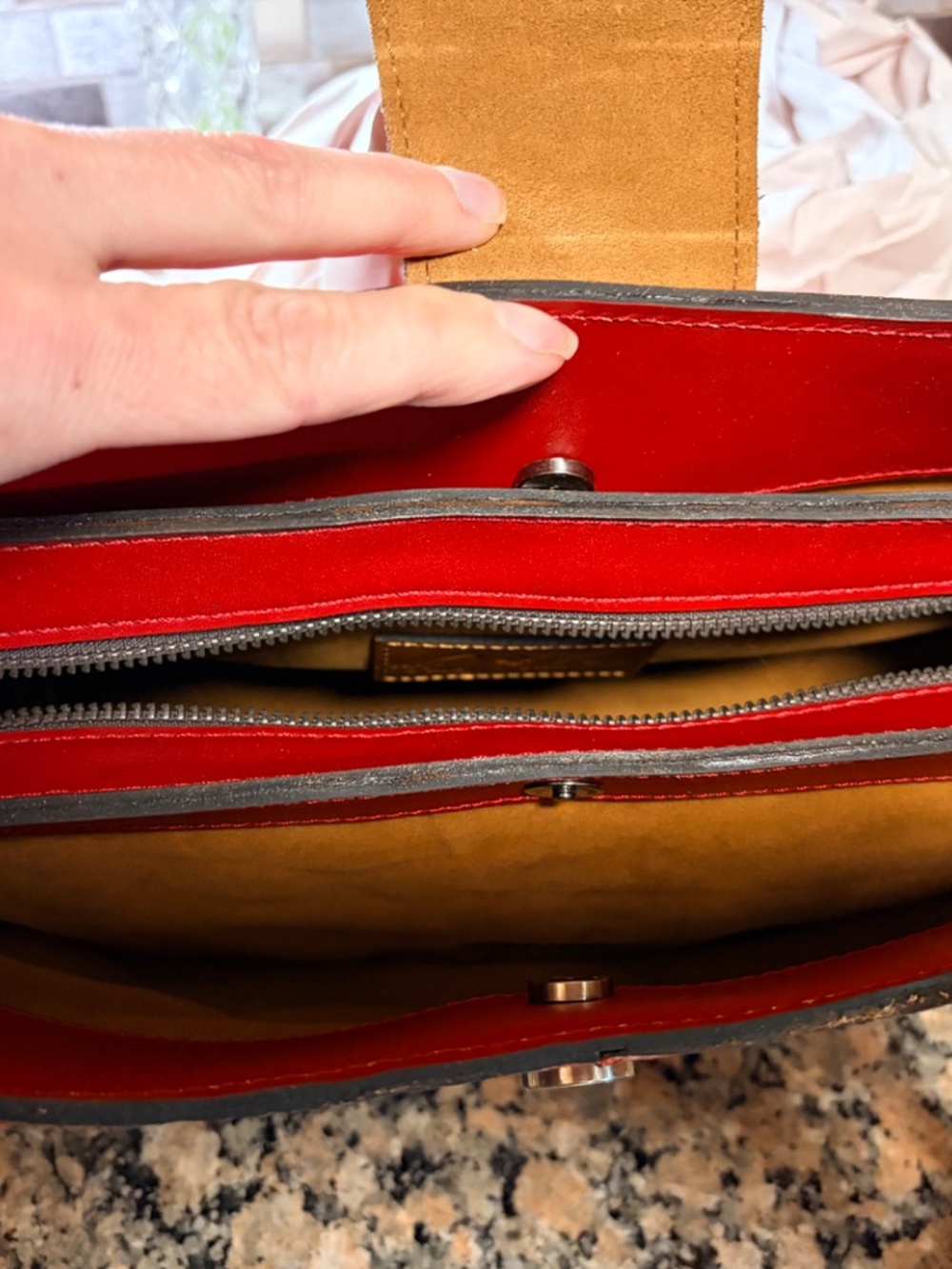 Patricia Nash Rienzo Tooled Red Leather Tote Satchel NWT - Picture 7 of 8
